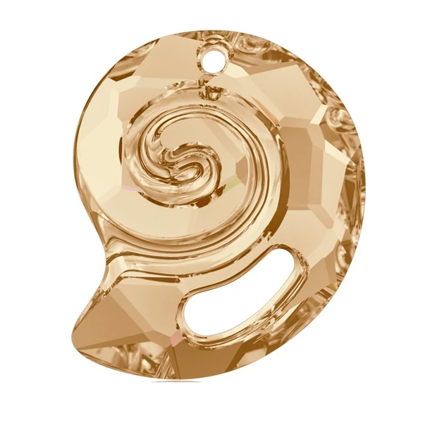 Sea Snail Pendant- Swarovski medál- Golden Shadow
