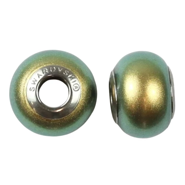 BeCharmed Helix Bead- Swarovski gyöngy- Iridescent Green