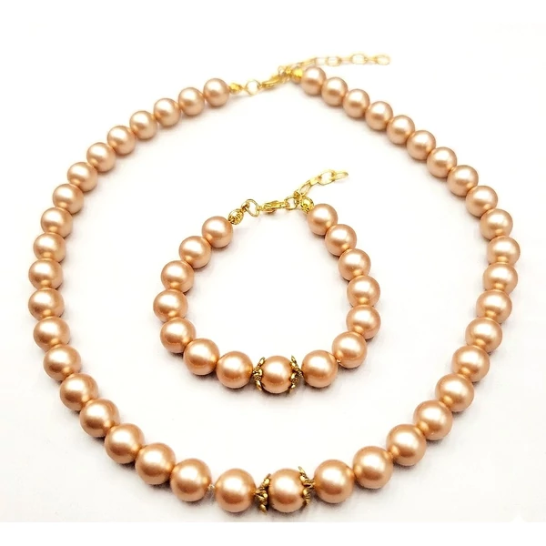 Swarovski gyöngy ékszerszett - Gold Pearl