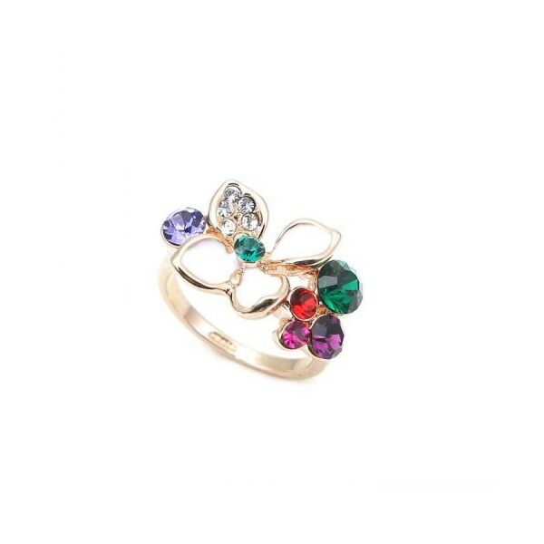 Bogyós virág - Swarovski kristályos - Gyűrű