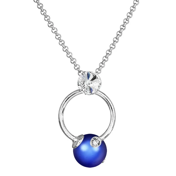 Pearl - Kézzel készített Swarovski gyöngy nyaklánc -  Iridescent dark blue - kék