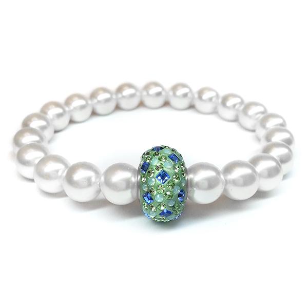 Swarovski gyöngy karkötő - White - zöldes kék
