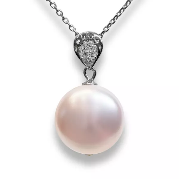 One pearl - Swarovski gyöngyös ezüst nyaklánc - Coin Pearl rózsaszín