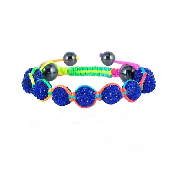 UV köteles shamballa karkötő- királykék